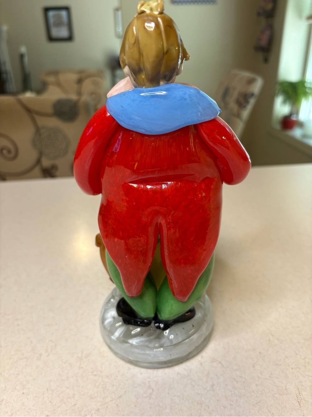 Vintage Bohemia Glass Figure DepictsA Musician Clown 1950’s-1960’s - Picture 4 of 6
